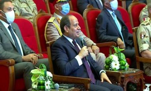 السيسي للمصريين: لن نقبل الفوضى.. واتفقنا من الأول اننا هنبنى بلدنا مع بعض